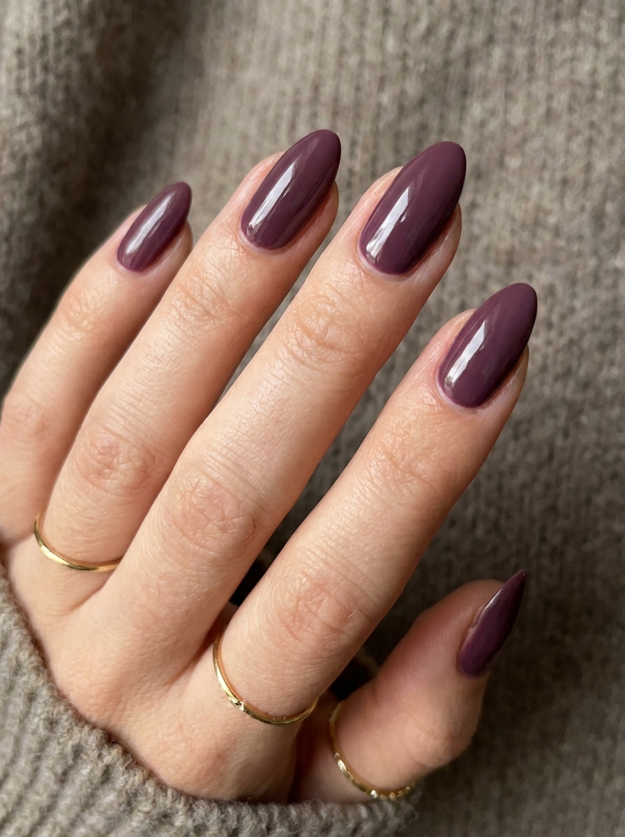 Dark Plum Nails als Dark Fall Nails Inspiration 2026
